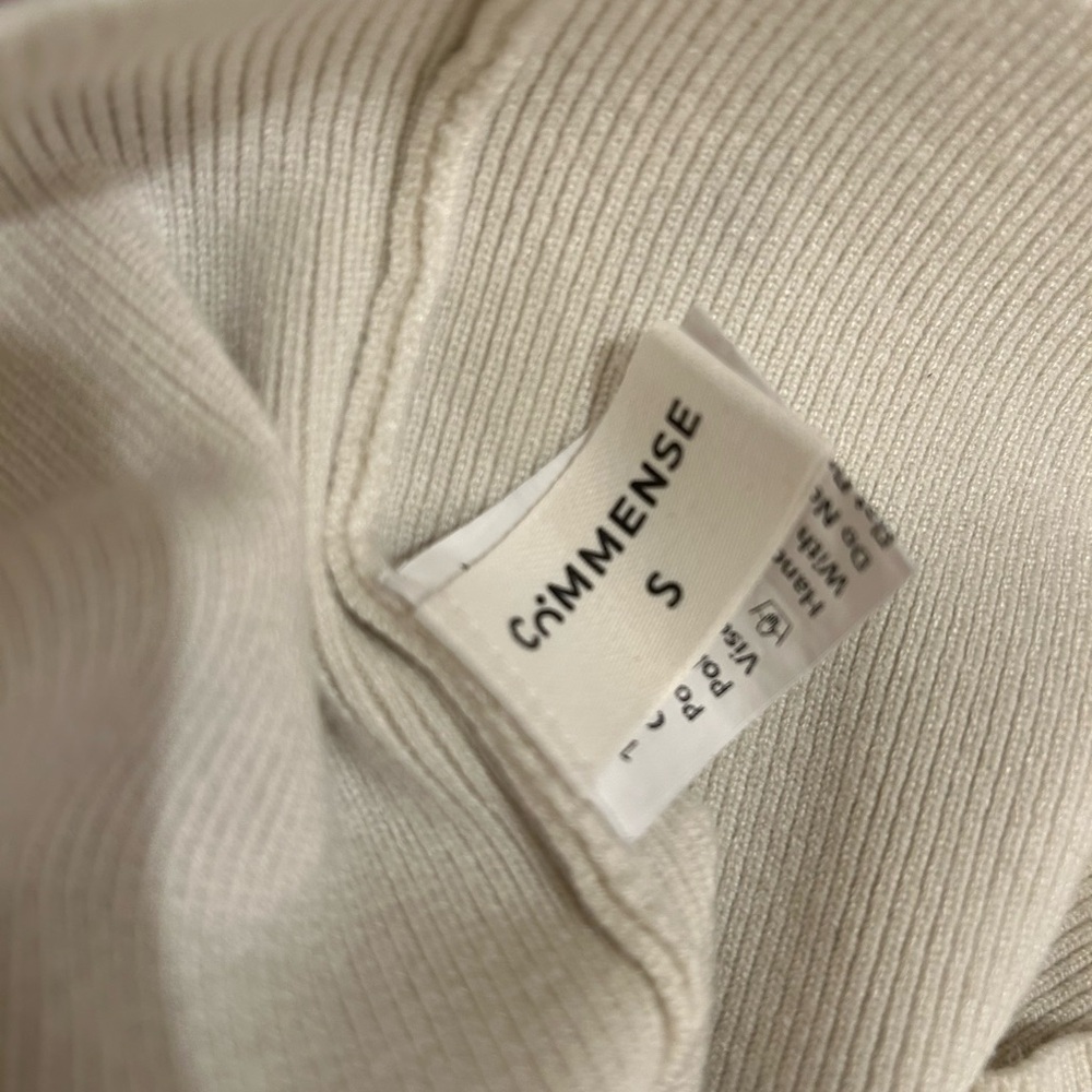 Commense Cream Ribbed Knit Top - Picture 5 of 6